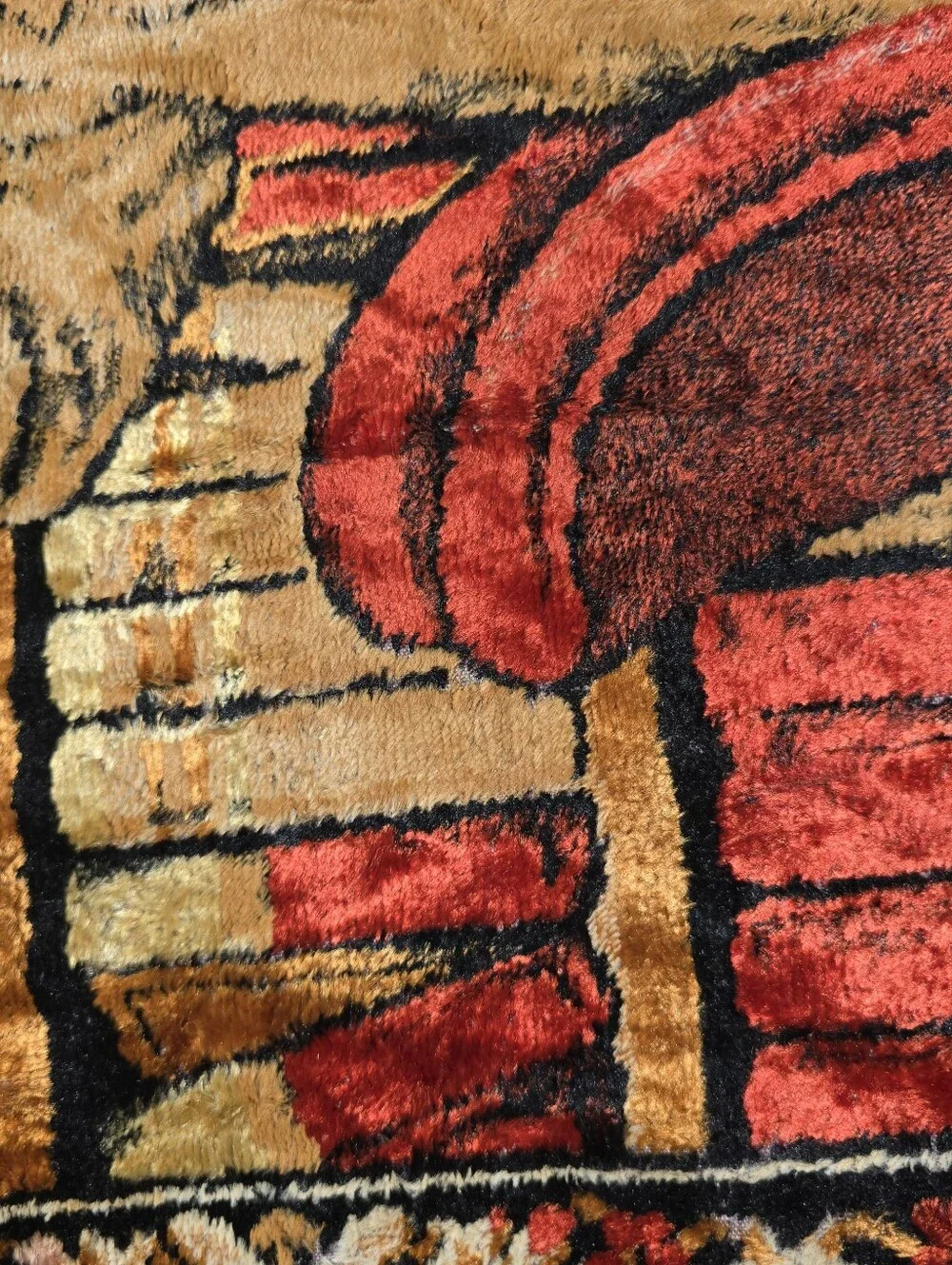 Vtg Anthropomorphic Cat Tapestry Wall Hanging Playing Chess Barware 48